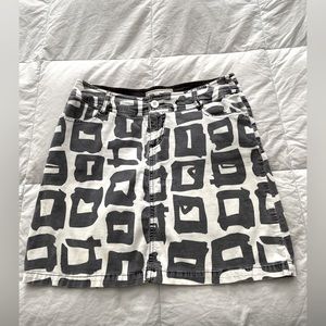 Mini-wale corduroy zip-up skirt